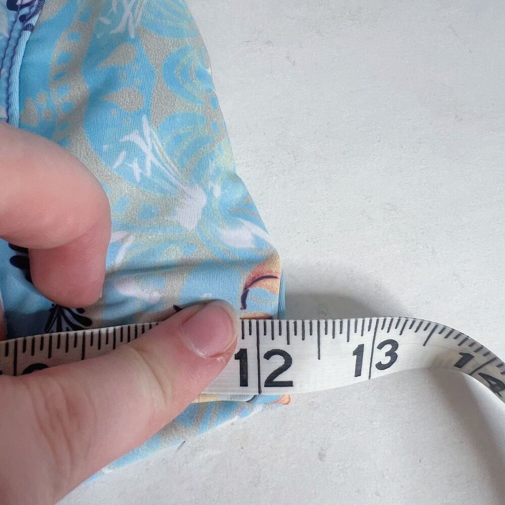Onzie Blue Tropical Floral Sports Bra Athletic Athleisure Crossover Straps - Picture 8 of 9